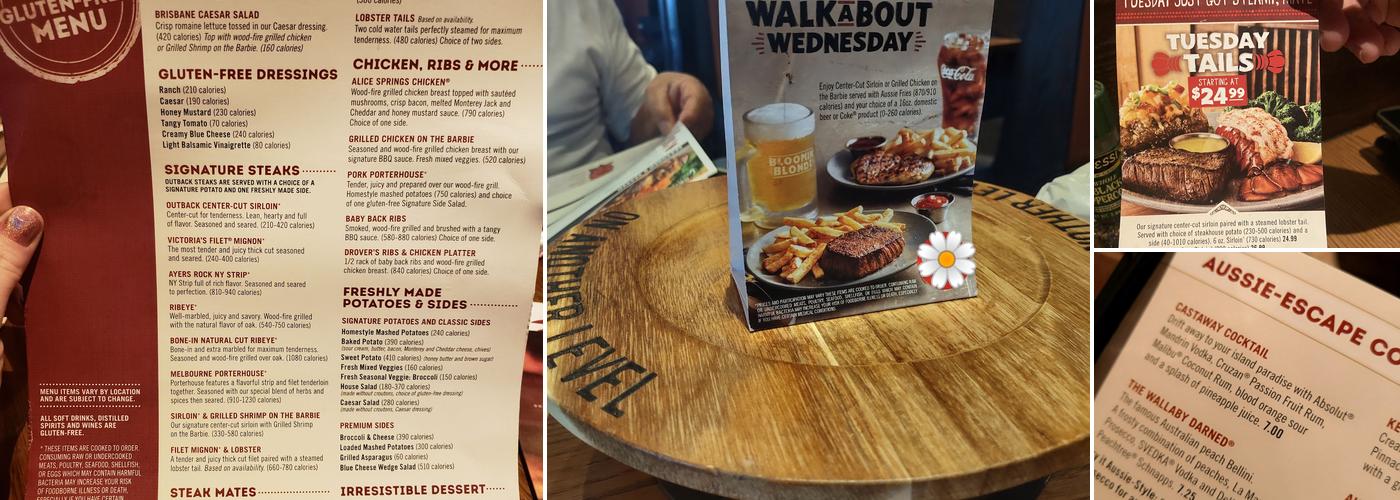 Outback Steakhouse Menu