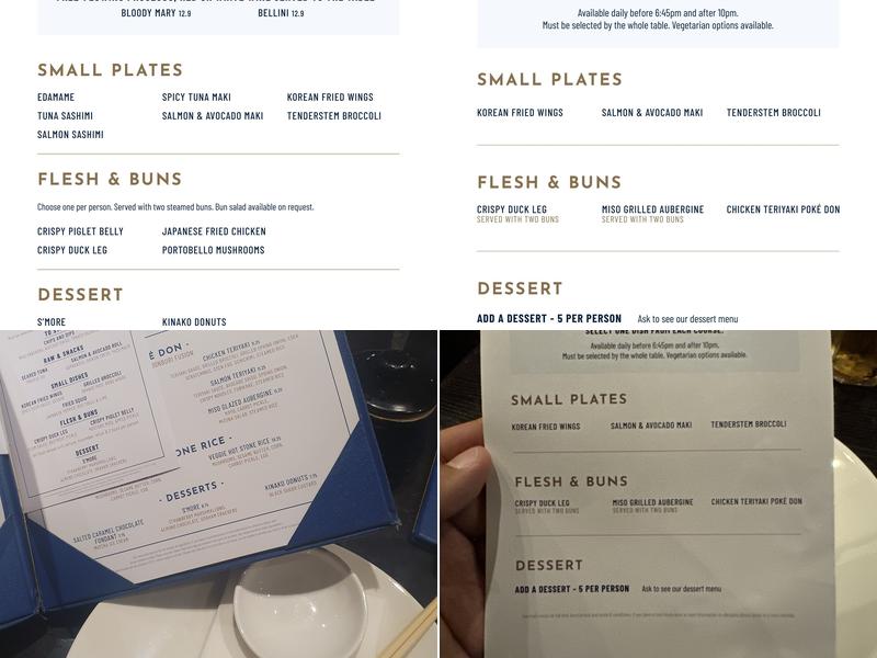 Flesh & Buns Covent Garden Menu