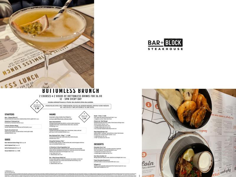 Bar + Block Steakhouse London Aldgate Menu