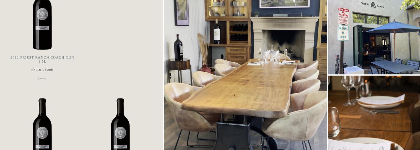 Priest Ranch Tasting Room Menu