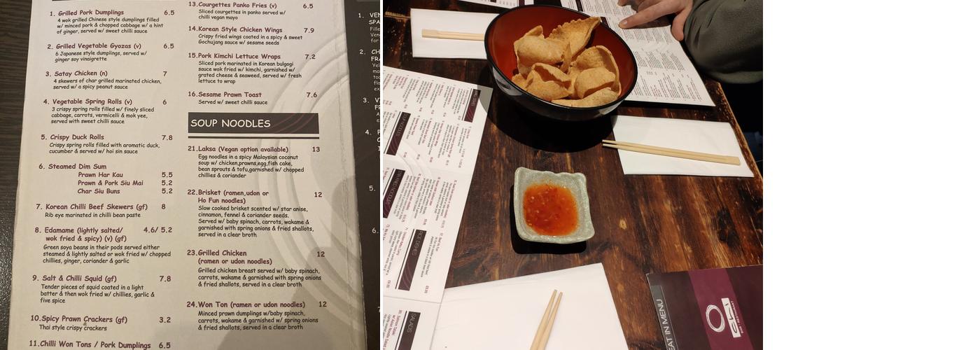 Chi Noodle & Wine Bar Menu