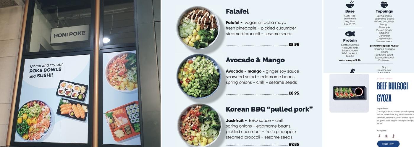 HONI POKE Fleet Place Menu