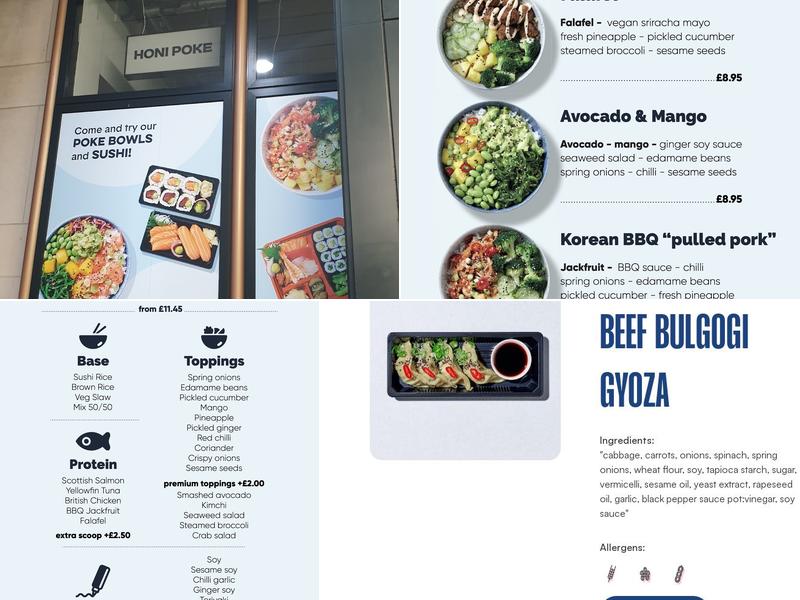 HONI POKE Fleet Place Menu