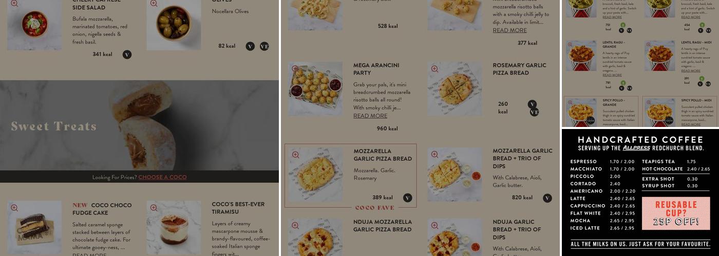 Coco di Mama - Italian To Go - Fleet St Menu