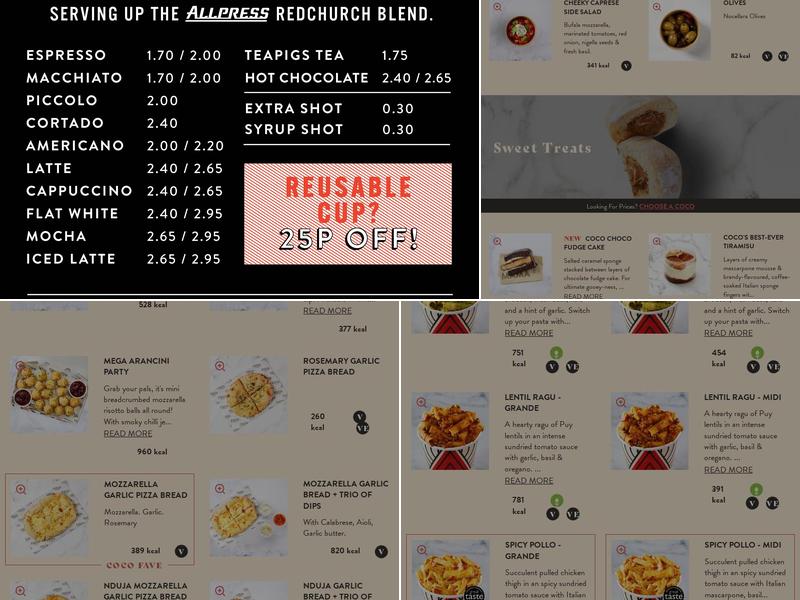 Coco di Mama - Italian To Go - Fleet St Menu