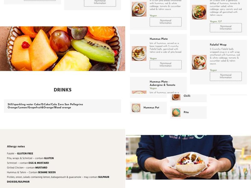 Garbanzos Falafel, Hummus & Salad Bar (Fleet Street) Menu