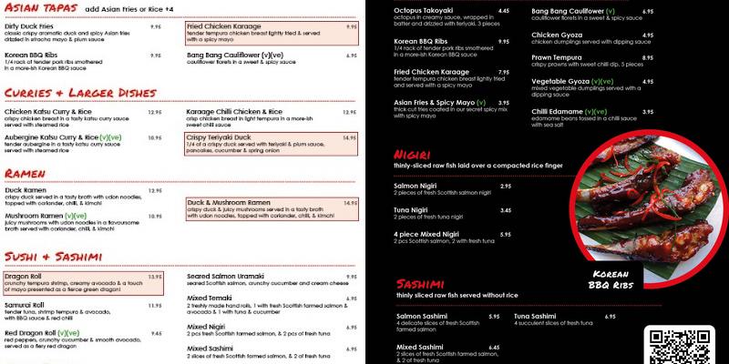 Inamo Sukoshi - Oxford Street Menu