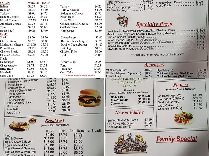 Eddie's Corner Menu