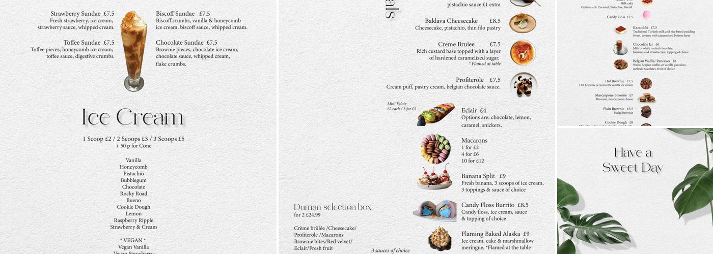 Duman Bold Street Menu