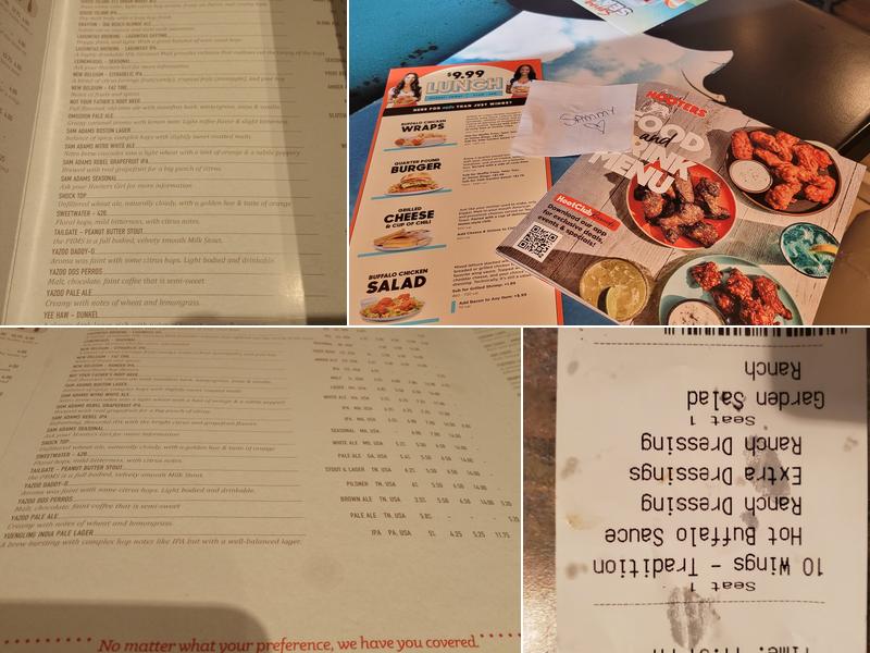 Hooters Menu