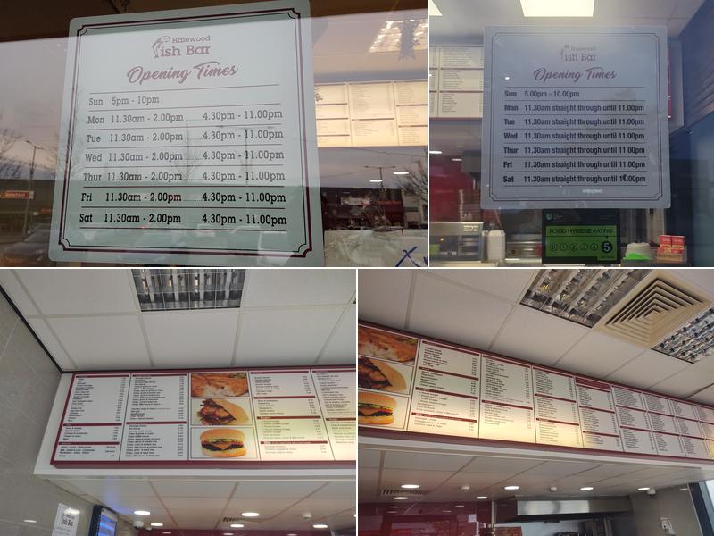 Halewood Fish Bar Menu