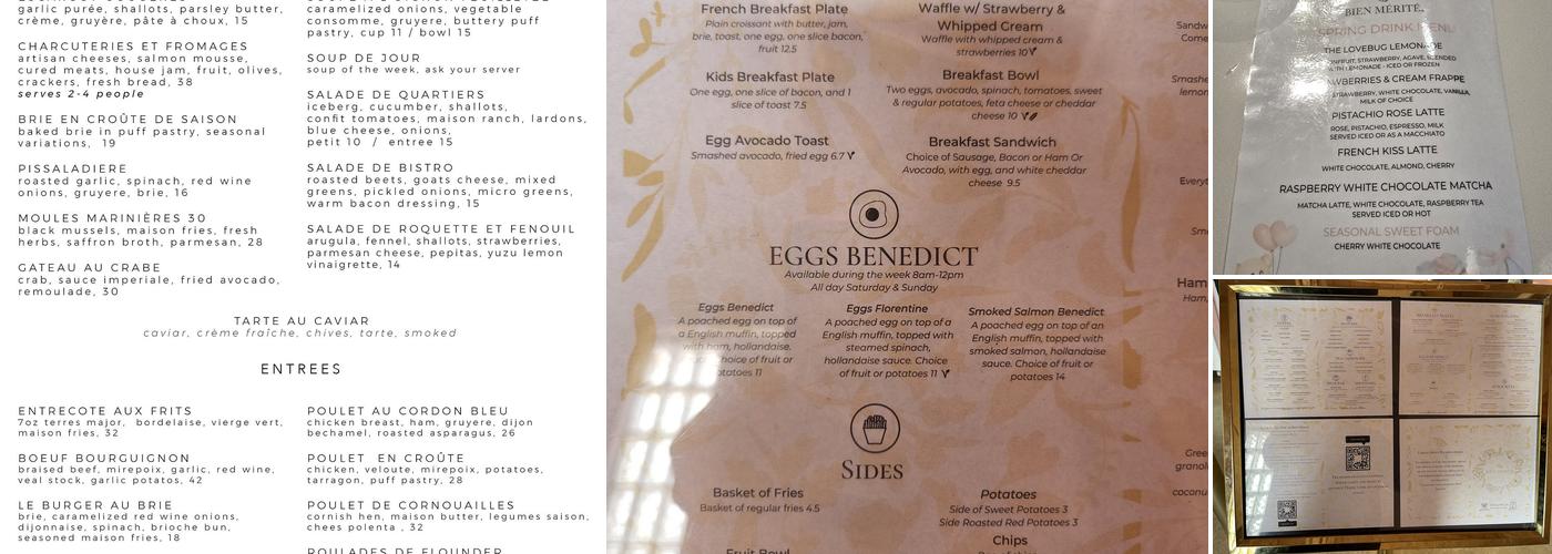 Bien Mérité Bakery and Restaurant Menu