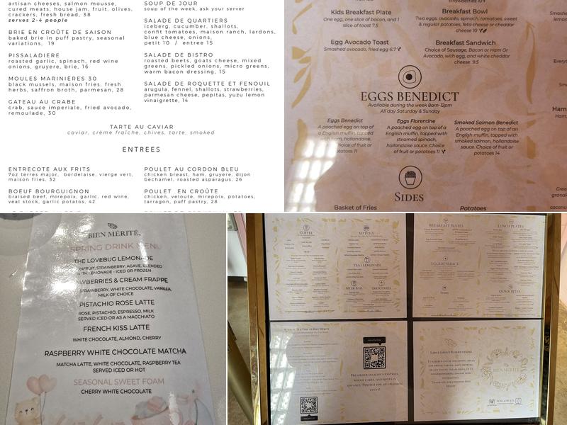 Bien Mérité Bakery and Restaurant Menu