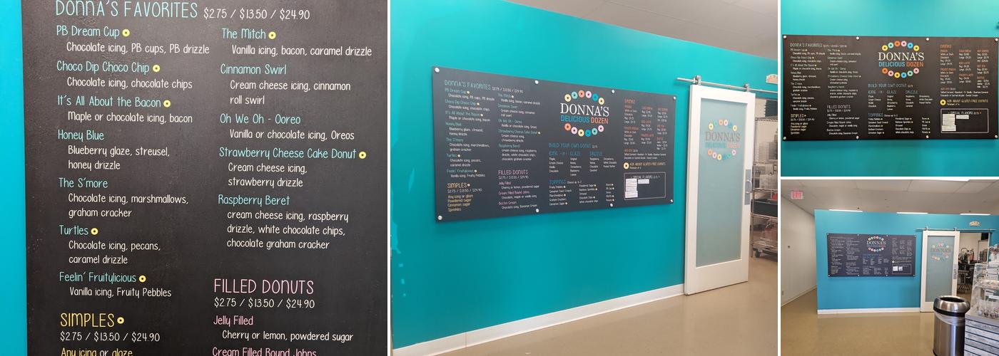 Donna's Delicious Dozen Menu