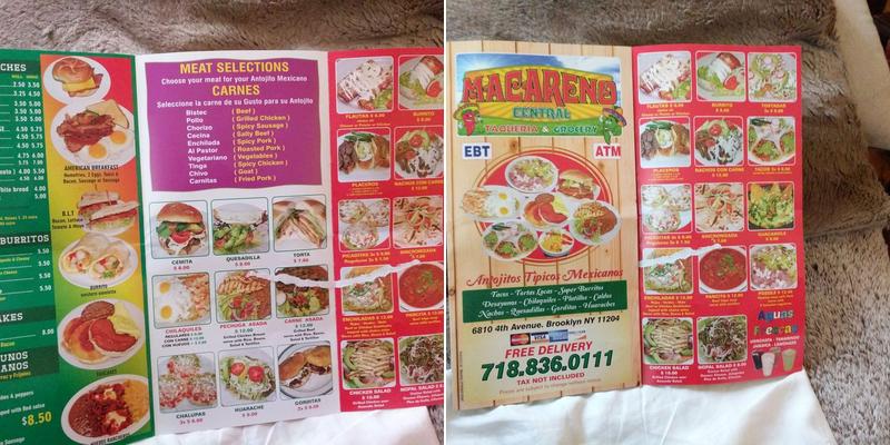 Macareno Central Menu