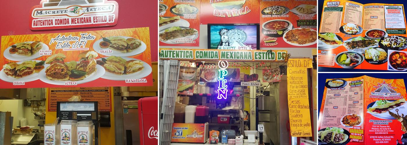 Machete Azteca Menu
