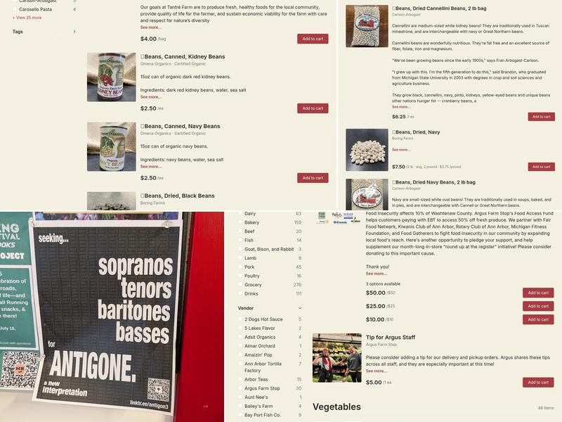 Argus Farm Stop - Packard Cafe Menu