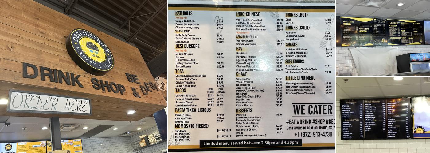 Desi District Menu
