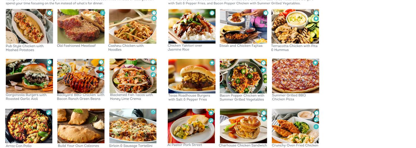 Dream Dinners Menu