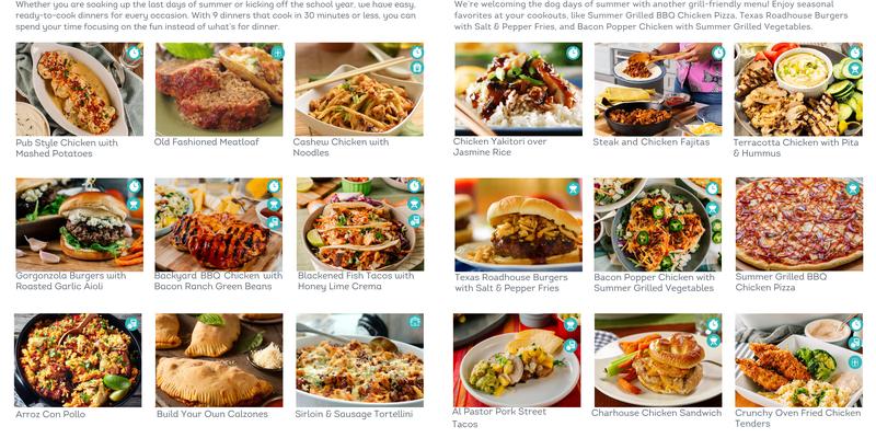 Dream Dinners Menu