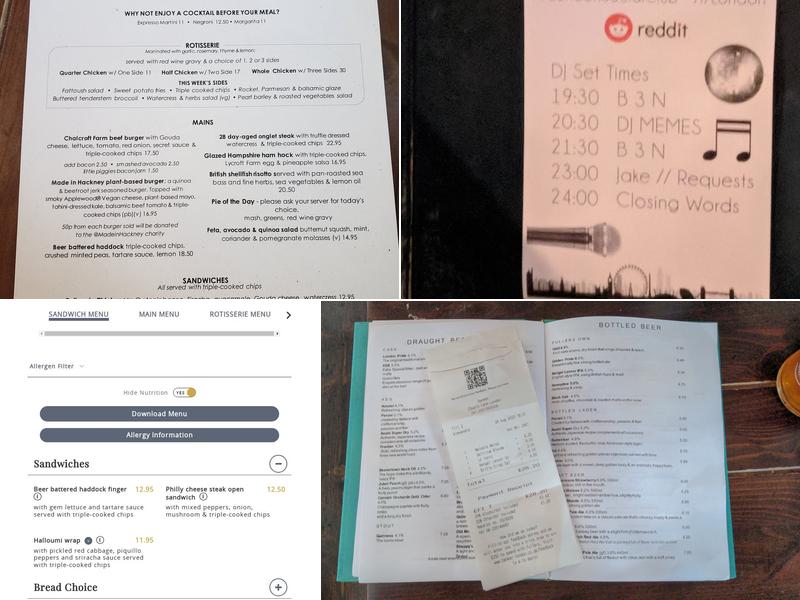 The Banker, EC4 Menu