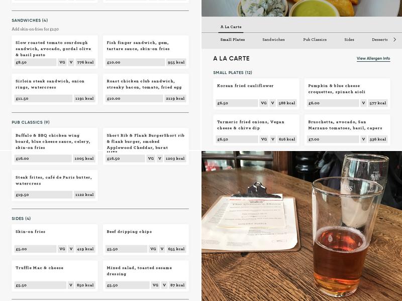 The Golden Fleece Menu