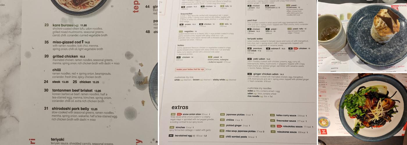 wagamama paddington Menu