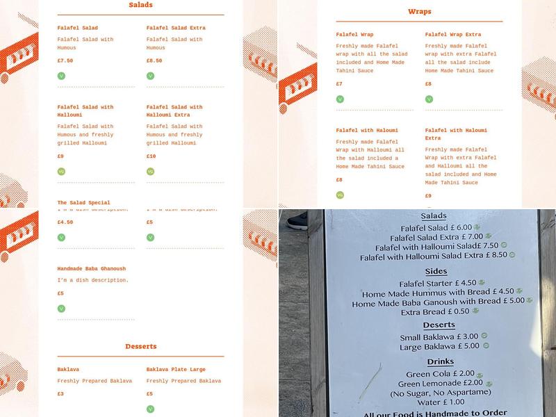 SIMPLY FALAFEL Menu