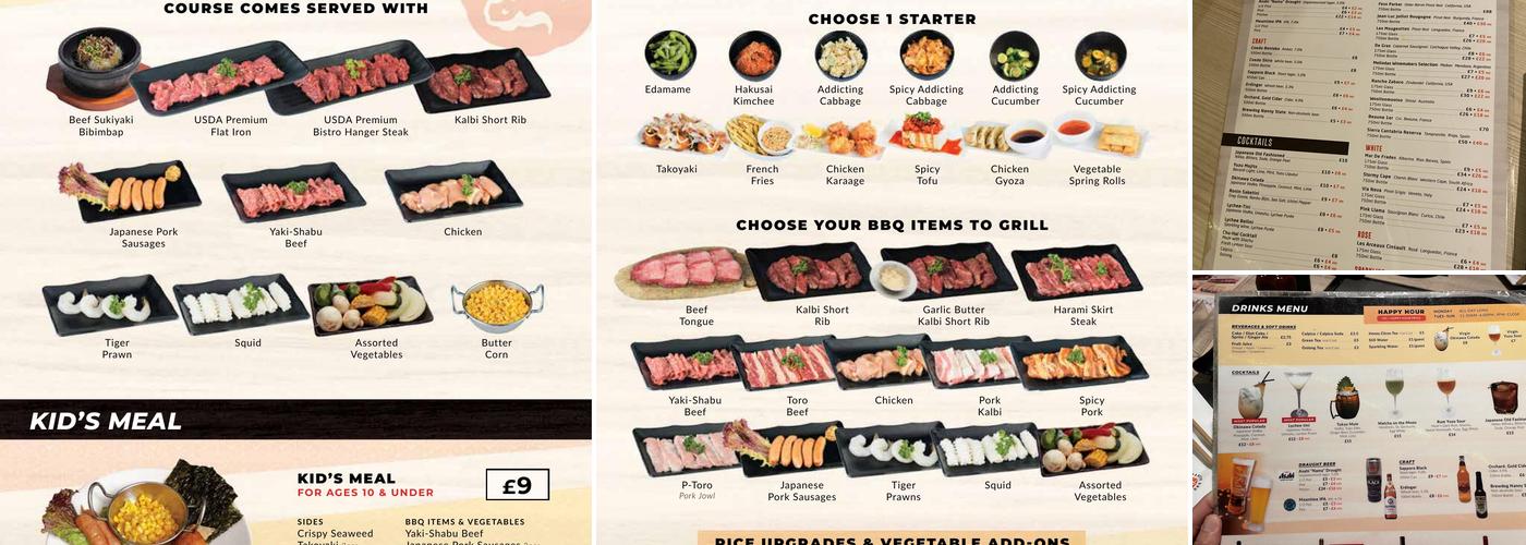 Kintan Japanese BBQ Oxford Circus Menu