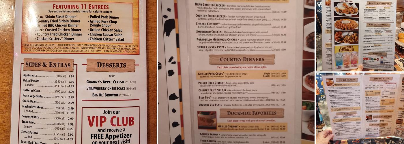 Texas Roadhouse Menu