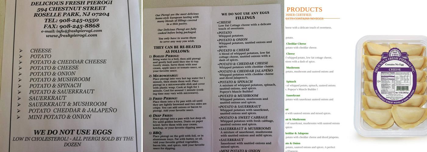 Delicious Pierogi Inc Menu