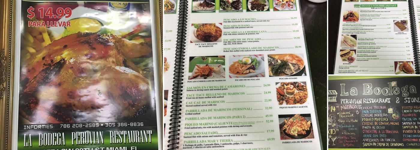 La Bodega - Peruvian Restaurant & Store Menu