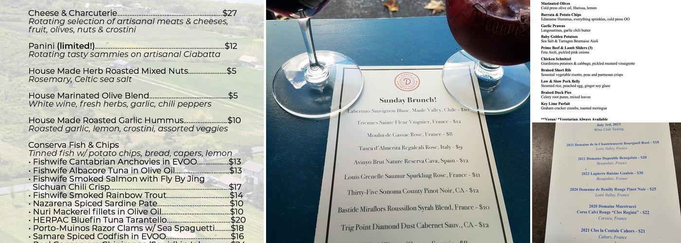 Digress Wine Menu