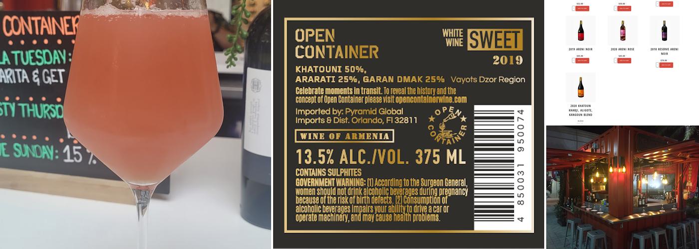 The Open Container Wine Bar Menu