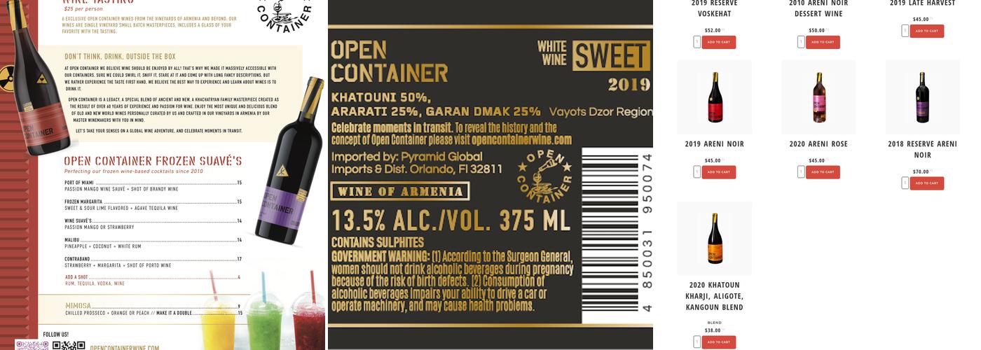 The Open Container Wine Bar Menu