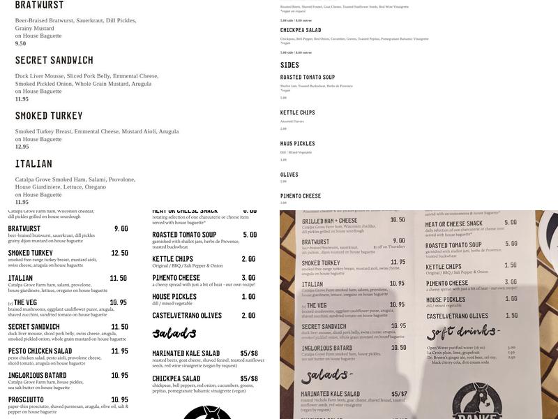 Danke Menu