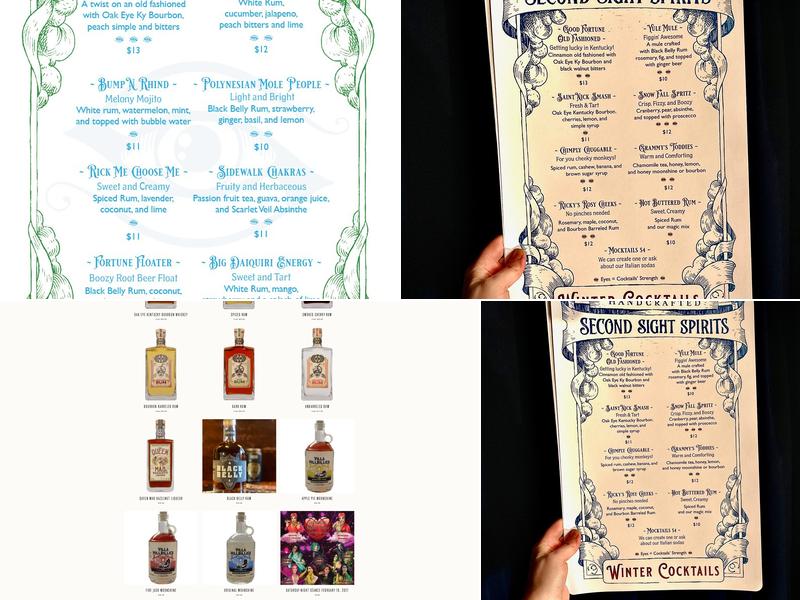 Second Sight Spirits Menu