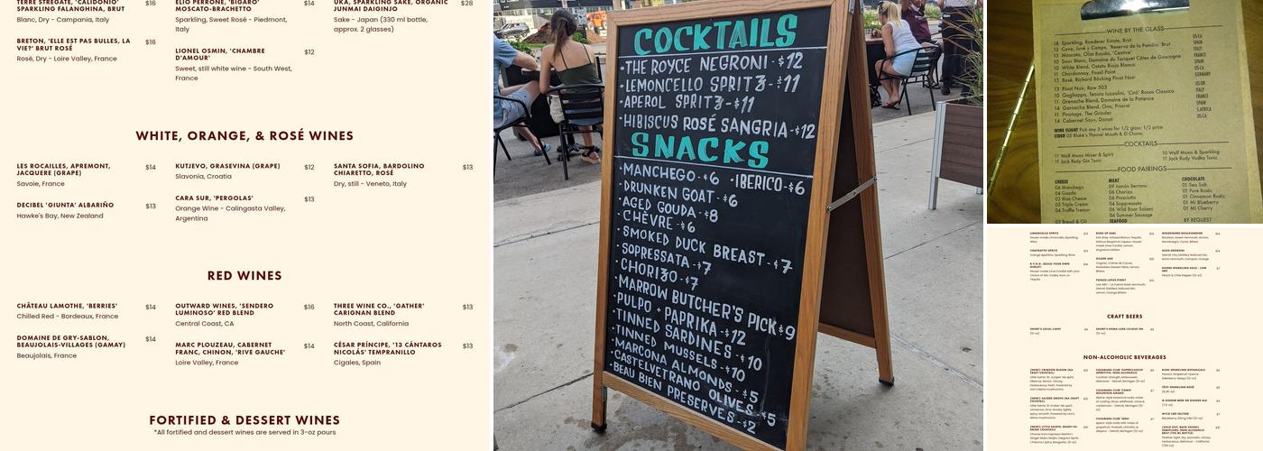 The Royce Detroit Menu