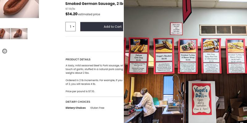 Voget Meats, Inc. Menu