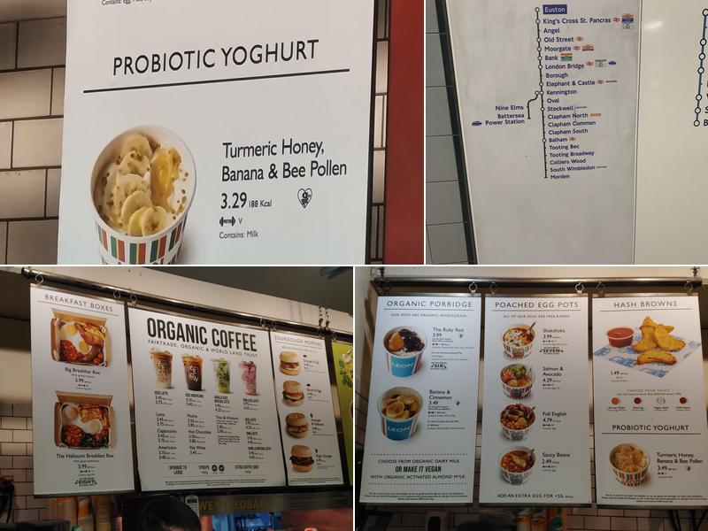 LEON Euston (inside the train station) Menu