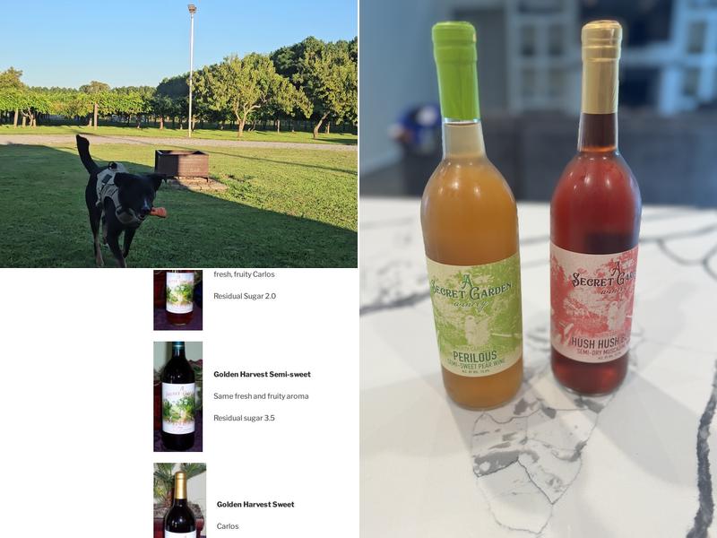 A Secret Garden Winery Menu