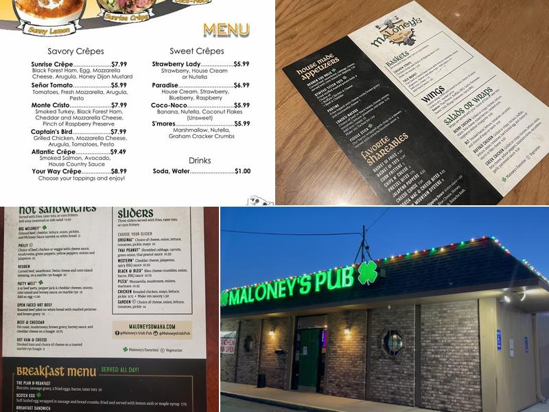 Maloney's Irish Pub Menu