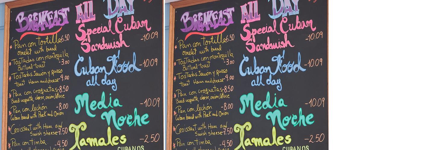 El bodegon cubano Menu