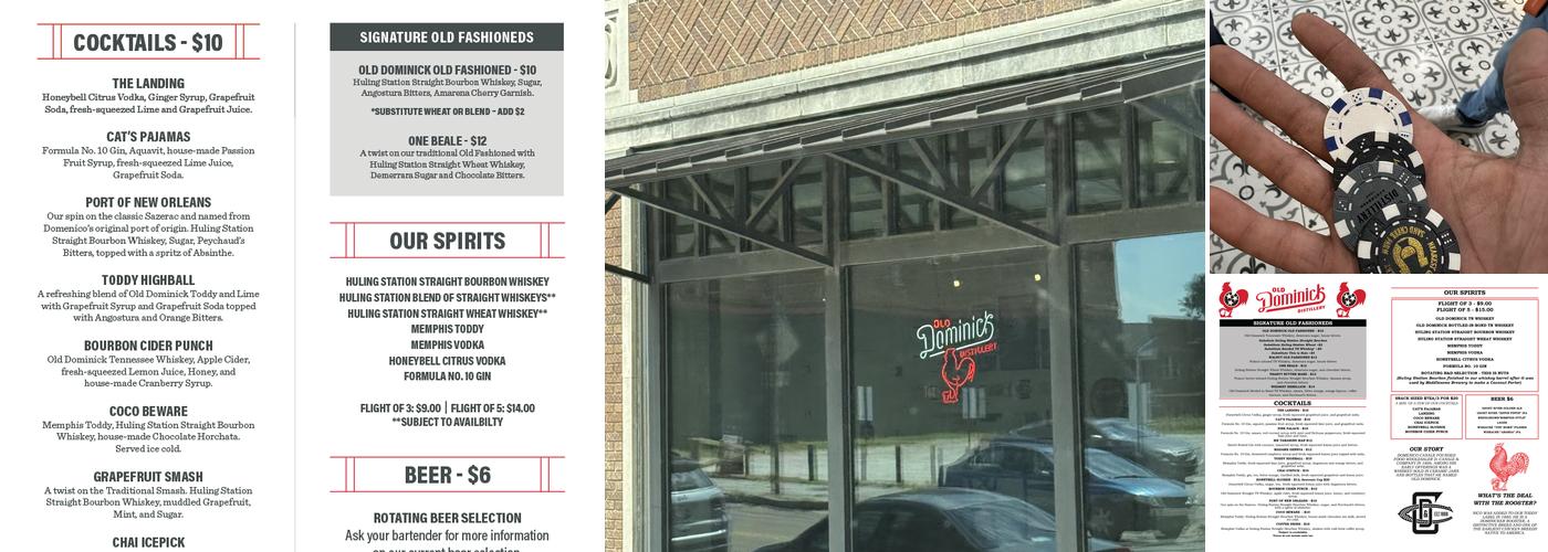 Old Dominick Distillery Menu