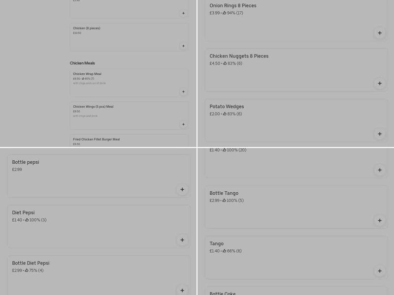 Rooster's Grill Menu