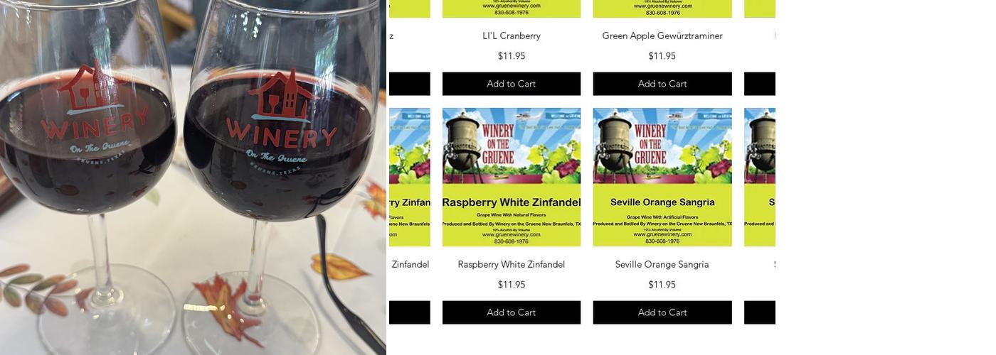 Winery on the Gruene Menu