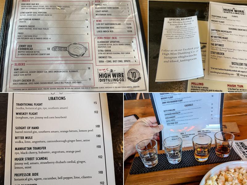 High Wire Distilling Menu