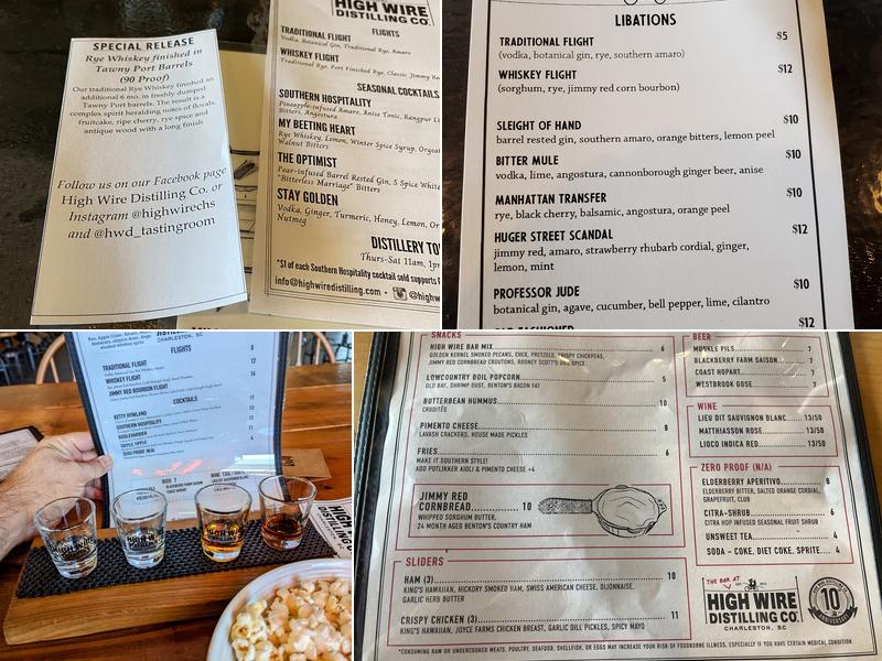 High Wire Distilling Menu