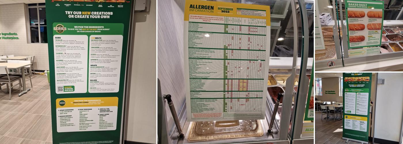 Subway Menu