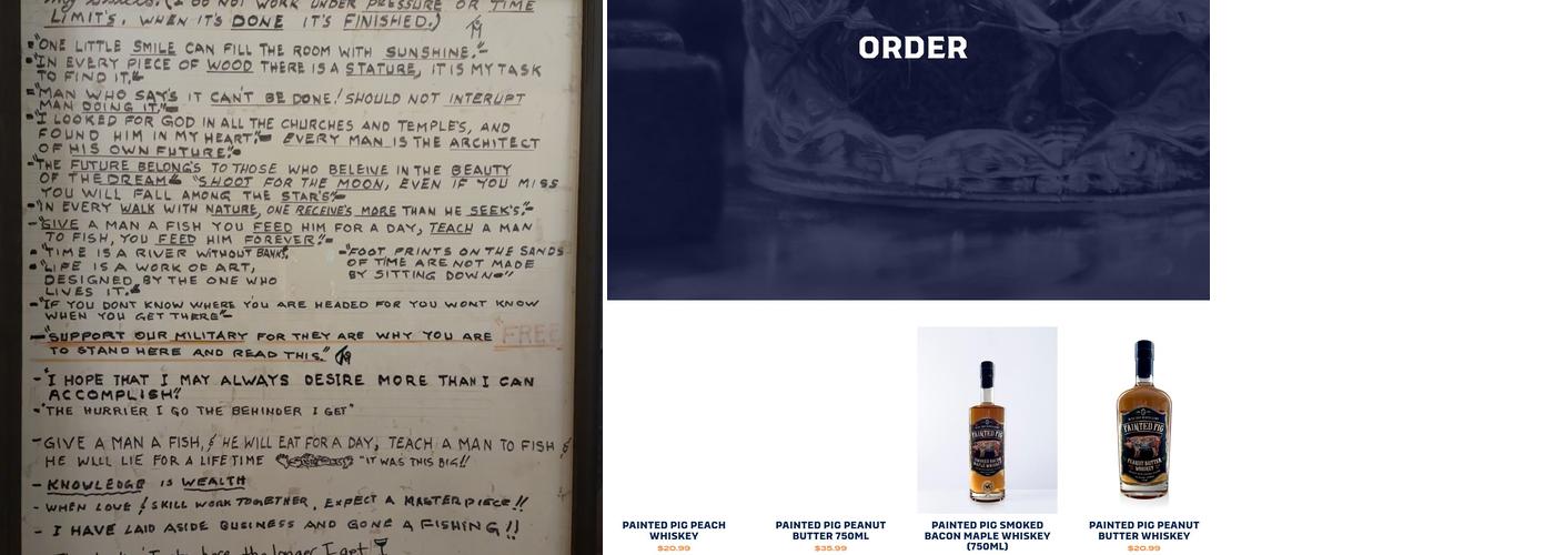 Blue Sky Distillery Menu